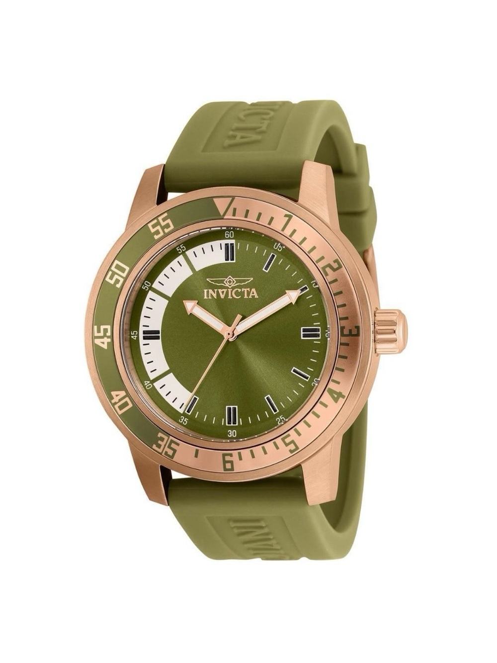 Invicta Olive Green Dial with Rose Gold-Tone Case Men's Swim Watch